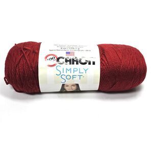 Caron Autumn Red Acrylic Yarn Skein Simply Soft 4 Weight 6 oz 315 Yds Wash Dry